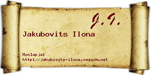 Jakubovits Ilona névjegykártya